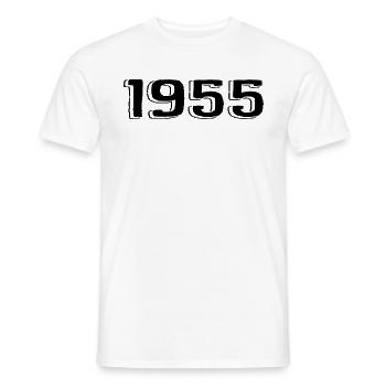 Jahrgang 1955 geboren Geburtstag Retro 1955 - Männer T-Shirt - Weiß - Vorne - AI Model Male 178 dark (178cm)