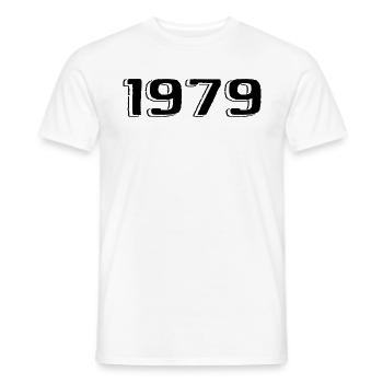 Millésime 1979 Naissance Anniversaire Rétro 1979 - T-shirt homme - blanc - Devant - AI Model Male 178 dark (178cm)