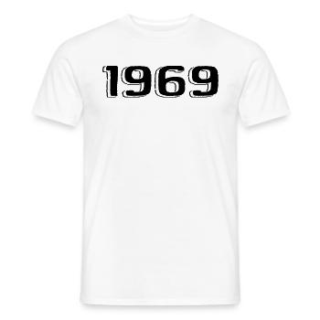 Vintage 1969 Naissance Anniversaire Rétro 1969 - T-shirt homme - blanc - Devant - AI Model Male 178 dark (178cm)