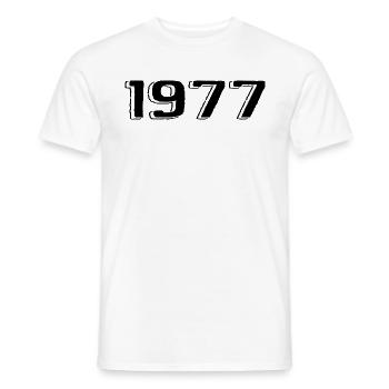 Vintage 1977 Naissance Anniversaire Rétro 1977 - T-shirt homme - blanc - Devant - AI Model Male 178 dark (178cm)