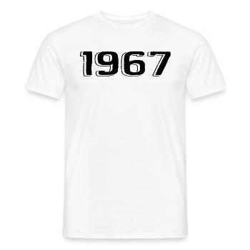Jahrgang 1967 geboren Geburtstag Retro 1967 - Männer T-Shirt - Weiß - Vorne - AI Model Male 178 dark (178cm)
