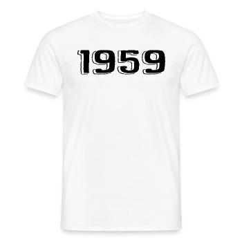 Jahrgang 1959 geboren Geburtstag Retro 1959 - Männer T-Shirt - Weiß - Vorne - AI Model Male 178 dark (178cm)