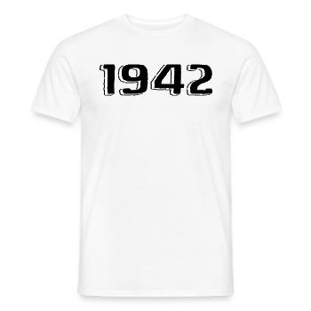 Vintage 1942 Born Birthday Retro 1942 - Men's T-Shirt - white - Front - AI Model Male 178 dark (178cm)