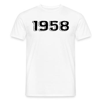 Vintage 1958 Born Birthday Retro 1958 - Men's T-Shirt - white - Front - AI Model Male 178 dark (178cm)