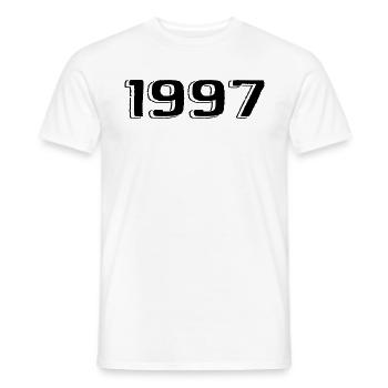 Jahrgang 1997 geboren Geburtstag Retro 1997 - Männer T-Shirt - Weiß - Vorne - AI Model Male 178 dark (178cm)