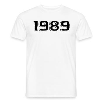 Vintage 1989 Born Birthday Retro 1989 - Men's T-Shirt - white - Front - AI Model Male 178 dark (178cm)