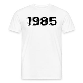 Millésime 1985 Naissance Anniversaire Rétro 1985 - T-shirt homme - blanc - Devant - AI Model Male 178 dark (178cm)