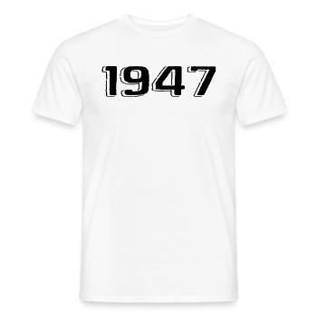 Vintage 1947 Born Birthday Retro 1947 - Men's T-Shirt - white - Front - AI Model Male 178 dark (178cm)