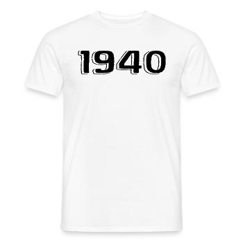 Vintage, années 1940, Naissance, Anniversaire, Rétro, Années 1940 - T-shirt homme - blanc - Devant - AI Model Male 178 dark (178cm)