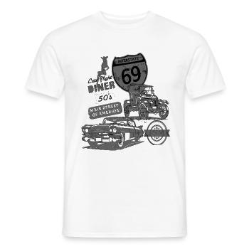 American 69 Design rétro - T-shirt homme - blanc - Devant - AI Model Male 178 dark (178cm)
