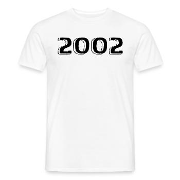 Vintage 2002 Né Anniversaire Rétro 2002 - T-shirt homme - blanc - Devant - AI Model Male 178 dark (178cm)