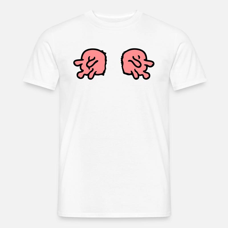 doppeltes Euter - Männer T-Shirt - Weiß