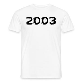 Vintage 2003 Né Anniversaire Rétro 2003 - T-shirt homme - blanc - Devant - AI Model Male 178 dark (178cm)