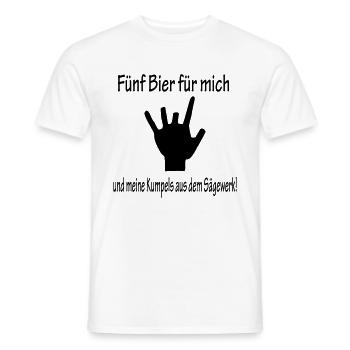 5 bières pour moi et mes copains de la scierie - T-shirt homme - blanc - Devant - AI Model Male 178 dark (178cm)