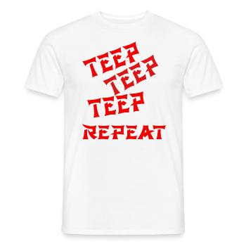 teep teep teep repeat - T-shirt homme - blanc - Devant - AI Model Male 178 dark (178cm)