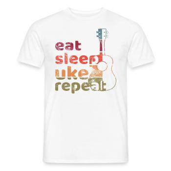 eat sleep uke repeat! vintage dunkel - Männer T-Shirt - Weiß - Vorne - AI Model Male 178 dark (178cm)