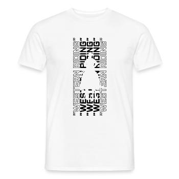 WESTERN RIDING HORSE RIDING RIDER RIDER - Men's T-Shirt - white - Front - AI Model Male 178 dark (178cm)