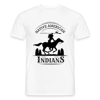 Pferd Native American Indians Indianer Krieger - Männer T-Shirt - Weiß - Vorne - AI Model Male 178 dark (178cm)