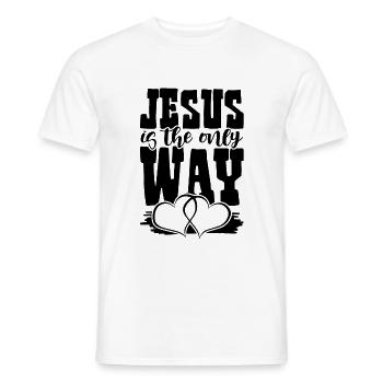 Jesus is the Way - Men's T-Shirt - white - Front - AI Model Male 178 dark (178cm)