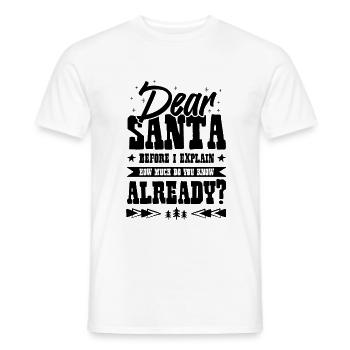 Dear Santa - Men's T-Shirt - white - Front - AI Model Male 178 dark (178cm)