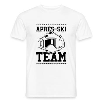 Après Ski Team - Men's T-Shirt - white - Front - AI Model Male 178 dark (178cm)