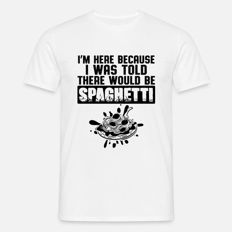 spaghetti pasta - T-shirt herr - vit
