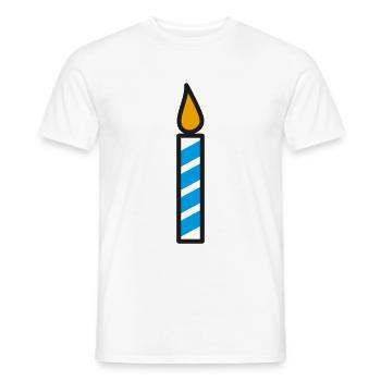 Bougie Cadeau d’anniversaire - T-shirt homme - blanc - Devant - AI Model Male 178 dark (178cm)