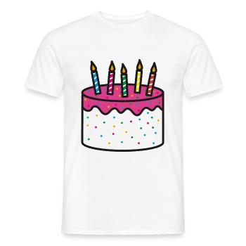 Geburtstagskuchen Geschenkidee Geburtstag - Männer T-Shirt - Weiß - Vorne - AI Model Male 178 dark (178cm)