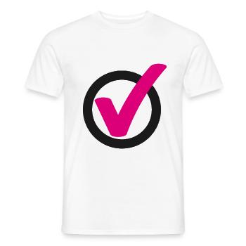 Tick Check mark sign - Men's T-Shirt - white - Front - AI Model Male 178 dark (178cm)