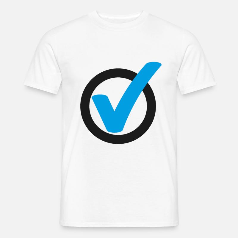 Haken Häkchen Zeichen - Männer T-Shirt - Weiß