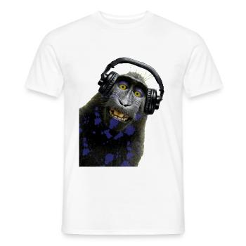 Shirt Monkey Music by CustomStyle - Men's T-Shirt - white - Front - AI Model Male 178 dark (178cm)
