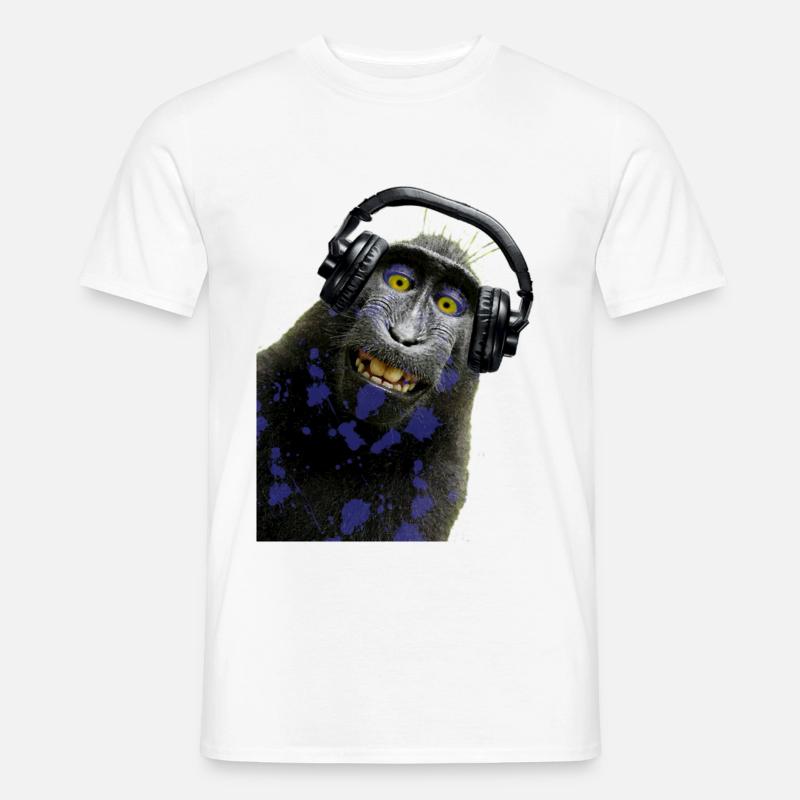 Hemd Monkey Music von Custom - Männer T-Shirt - Weiß