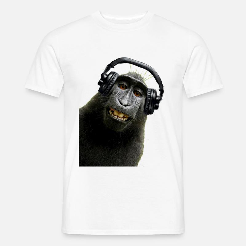 Hemd Monkey Music von Custom - Männer T-Shirt - Weiß