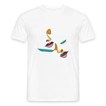 Visages Abstraits - T-shirt homme - blanc - Devant - AI Model Male 178 dark (178cm)