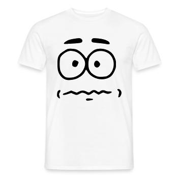 Emoji nervous sketch black - Men's T-Shirt - white - Front - AI Model Male 178 dark (178cm)