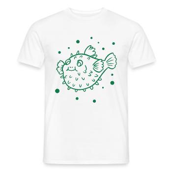 Thick puffer fish - Men's T-Shirt - white - Front - AI Model Male 178 dark (178cm)