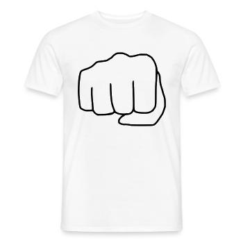 Emoji Fist Sketch noir - T-shirt homme - blanc - Devant - AI Model Male 178 dark (178cm)