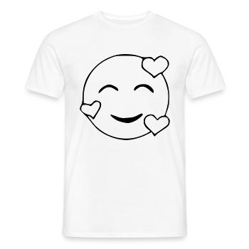 Emoji amoureux croquis noir - T-shirt homme - blanc - Devant - AI Model Male 178 dark (178cm)