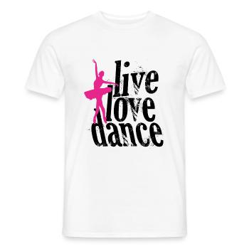 DANCE - Men's T-Shirt - white - Front - AI Model Male 178 dark (178cm)
