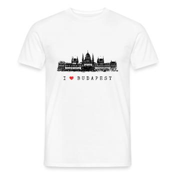 Budapest Parlament Ungarn Skyline I Love Budapest - Männer T-Shirt - Weiß - Vorne - AI Model Male 178 dark (178cm)