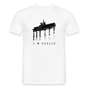 I Love Berlin Brandenburger Tor Vintage Berliner - Männer T-Shirt - Weiß - Vorne - AI Model Male 178 dark (178cm)