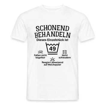 Schonend Behandeln 49. Geburtstag Einzelstück 49 - Männer T-Shirt - Weiß - Vorne - AI Model Male 178 dark (178cm)