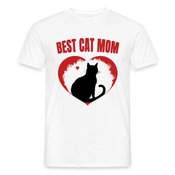 Best Cat Mom - Men's T-Shirt - white - Front - AI Model Male 178 dark (178cm)