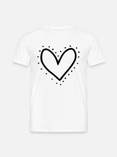 Herz Emoji Skizze - Männer T-Shirt - Weiß