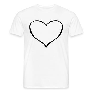 Heart Emoji Sketch black - Men's T-Shirt - white - Front - AI Model Male 178 dark (178cm)