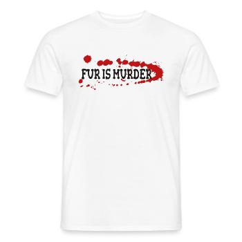 La fourrure est un meurtre - T-shirt homme - blanc - Devant - AI Model Male 178 dark (178cm)