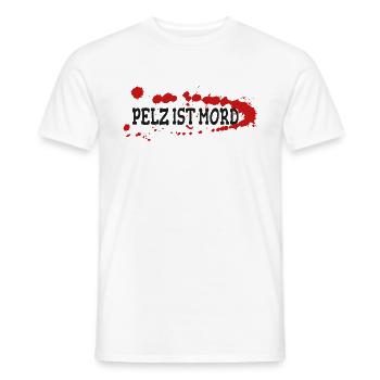 Pelz ist Mord - Männer T-Shirt - Weiß - Vorne - AI Model Male 178 dark (178cm)