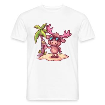 Elch Insel Sommer Palme - Männer T-Shirt - Weiß - Vorne - AI Model Male 178 dark (178cm)