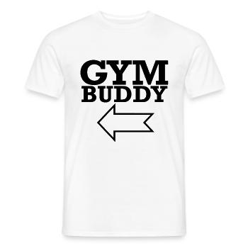 Fitness Gym Fitnessstudio Partner Team Shirt - Men's T-Shirt - white - Front - AI Model Male 178 dark (178cm)