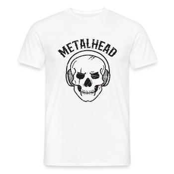 Metal tête de mort heavy cadeau musique Rock Festival - T-shirt homme - blanc - Devant - AI Model Male 178 dark (178cm)